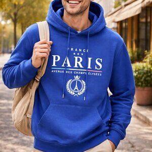 Paris France Hoodie Blue Pullover Champs Elysees Sweatshirt Men Women Graphic St